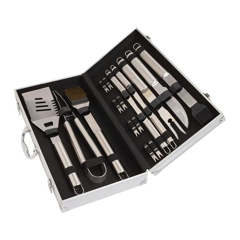 BBQ Tool Set with Steel Tools and Metal Case - 18 Piece - product view 2