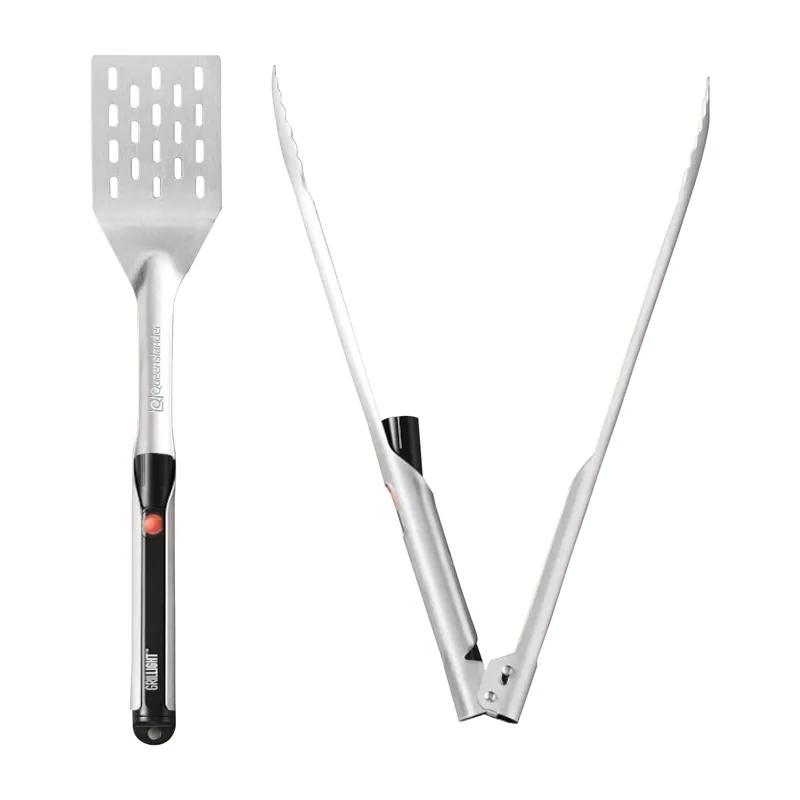 BBQ Tool Set with LED Lights and Steel Construction