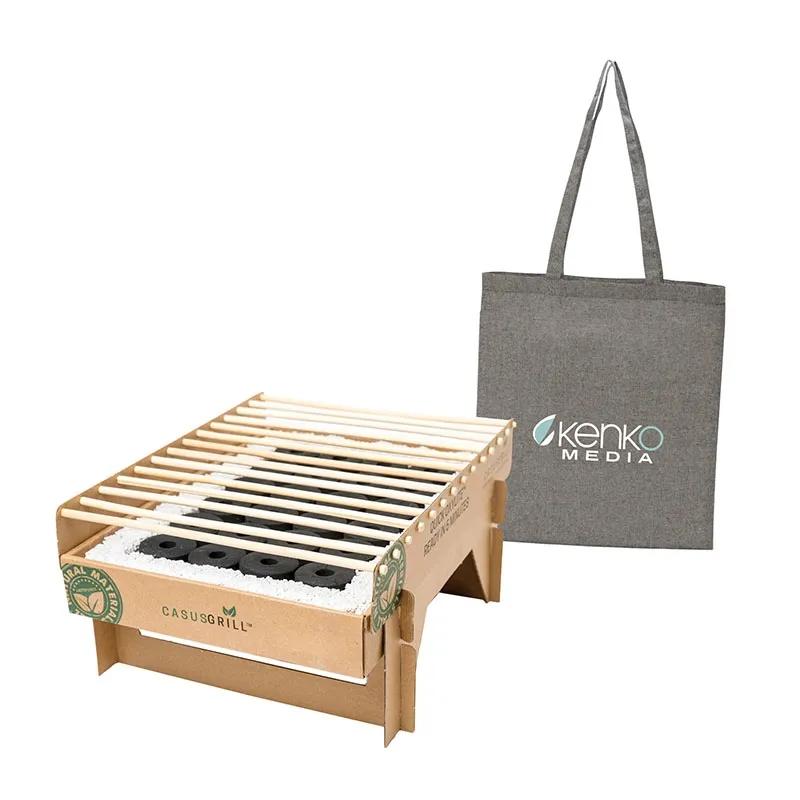 Biodegradable BBQ Grill with Bamboo and Cotton Tote Bag