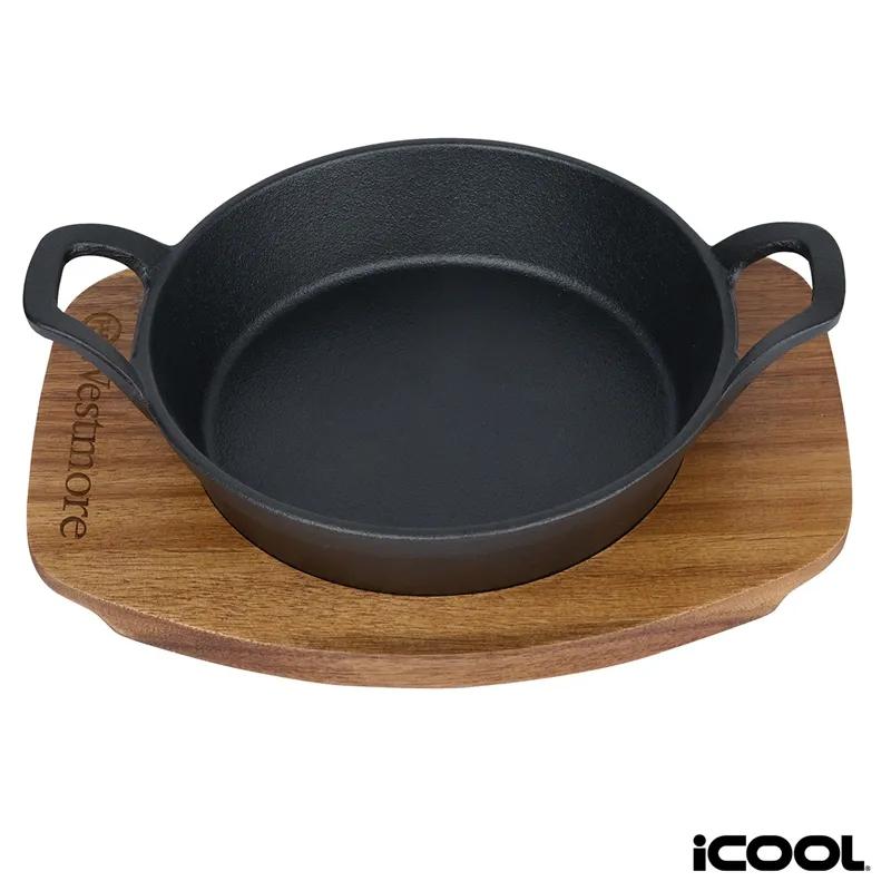 Cast Iron Skillet with Acacia Wood Base - 7 in - product view 3