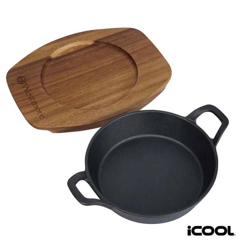 Cast Iron Skillet with Acacia Wood Base - 7 in - product view 4