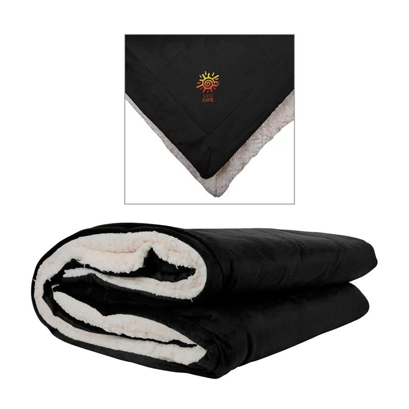 Blanket Micro Mink Sherpa Reversible with Bag - 50 x 60 in