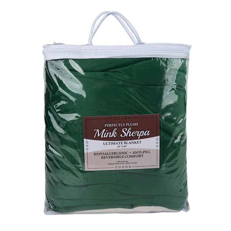 Blanket Micro Mink Sherpa Reversible with Bag - 50 x 60 in - product view 3