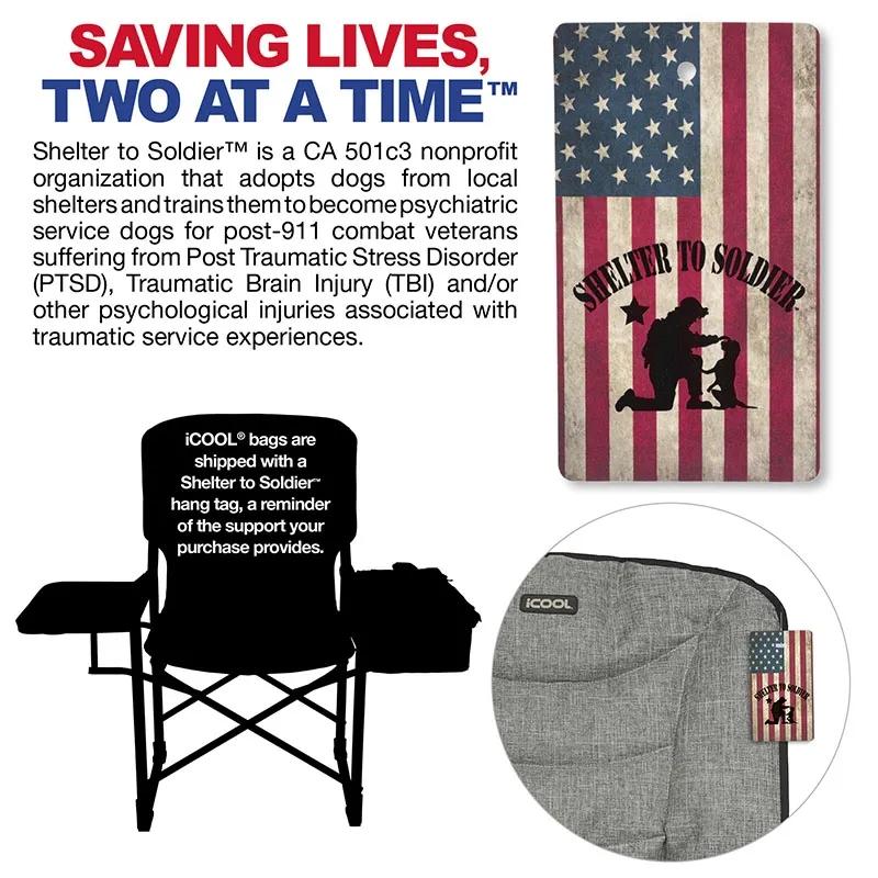 Camping Chair with 18-Can Cooler Side Table - 44 x 23 x 39 in - product view 10