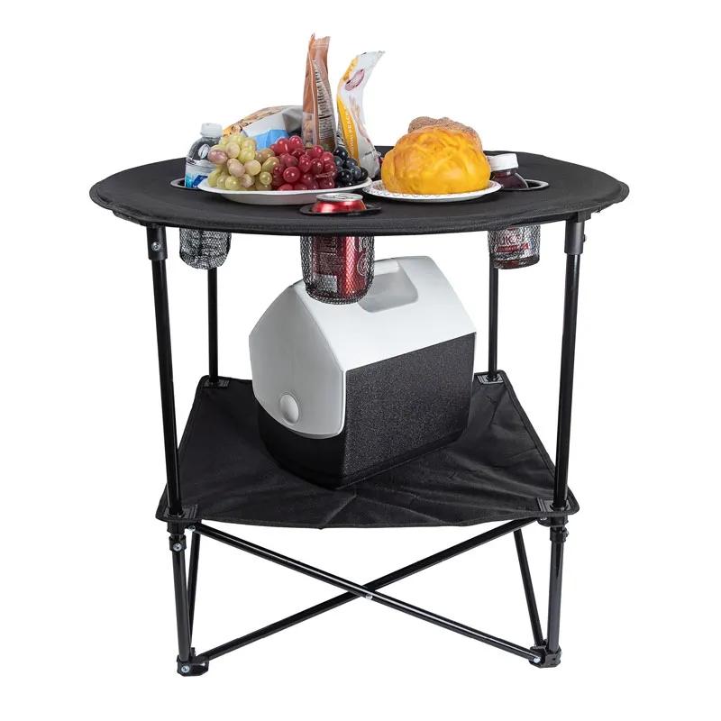 Portable Camping Table with Cup Holders - 28 in Diameter - product view 4
