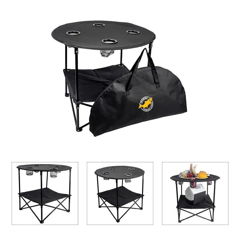 Portable Camping Table with Cup Holders - 28 in Diameter - product view 6