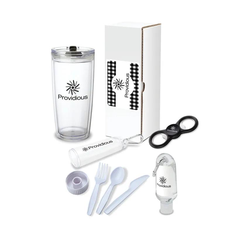 Gift Set 4-Piece Picnic with Hot Cold Tumbler - 22 oz