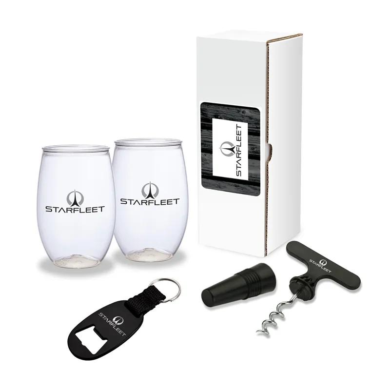 Gift Set 4-Piece Picnic with Wine Tumblers - 16 oz (2 Pack) - product view 2