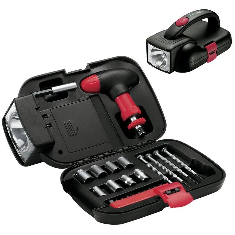 Auto Tool Kit with Flashlight Case and Ratchet - 8 Sockets - product view 3