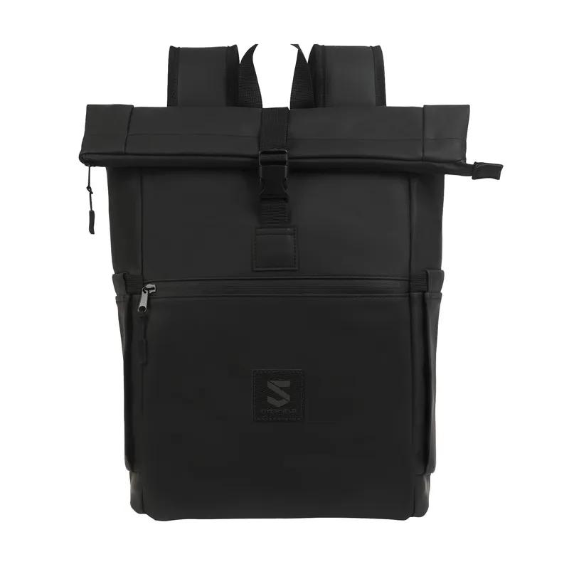 Laptop Backpack PU Vegan Leather Roll-Top - 11.5 x 17 in - product view 7