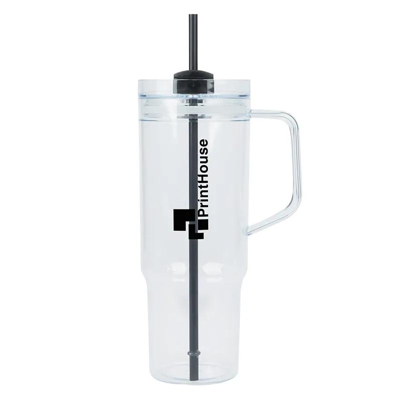 Travel Mug Clear AS Plastic Single Wall Straw - 40 oz - product view 3
