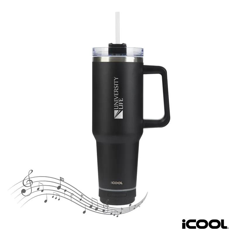 iCOOL Borrego 40 oz. Double Wall, Stainless Steel Travel Mug with Speaker - product view 1