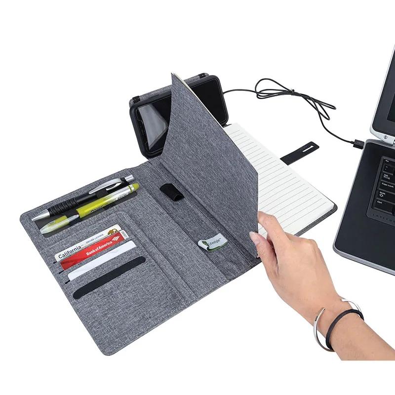 RPET Padfolio with Wireless Phone Charger - Junior Size - product view 5