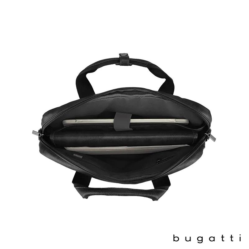 Briefcase Vegan Leather Cotton Canvas Trim - 15.75 x 12 x 2.75 in - product view 3