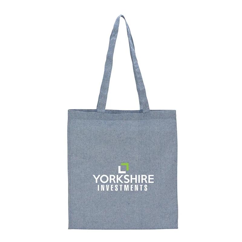 Custom Tote Bag Recycled Cotton Machine Washable - 15 x 16.5 in