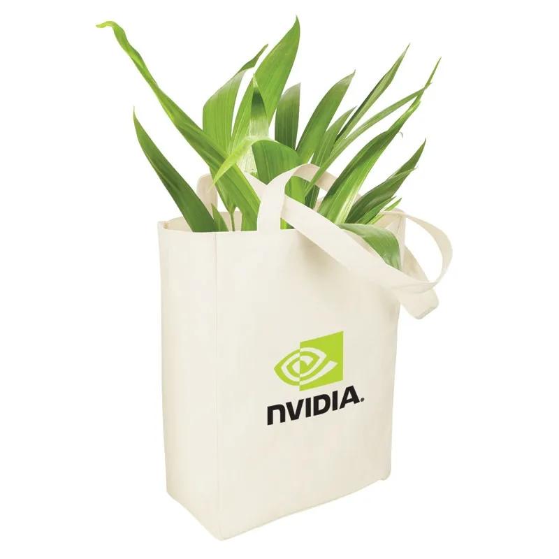 Custom Tote Bag Canvas Natural Gusseted Hook Loop - 10.25 x 14 in - product view 2