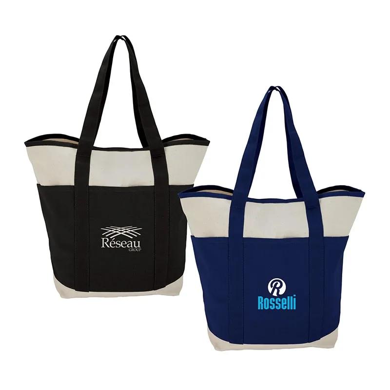 Custom Tote Bag Canvas Multi-Pocket Zippered Pouch - 11 x 15 in - product view 5