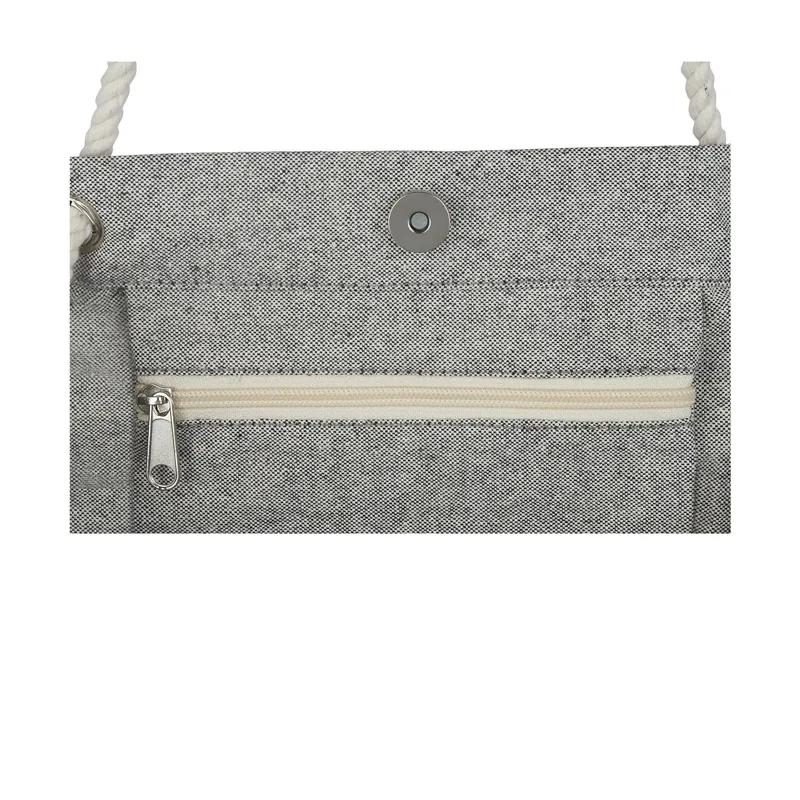 Custom Tote Bag Recycled Cotton Melange Snap Button - 14.5 x 15.5 in - product view 6