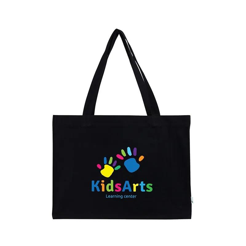 Custom Tote Bag Recycled Cotton Shopper Wide Gusset - 19.5 x 14.5 in