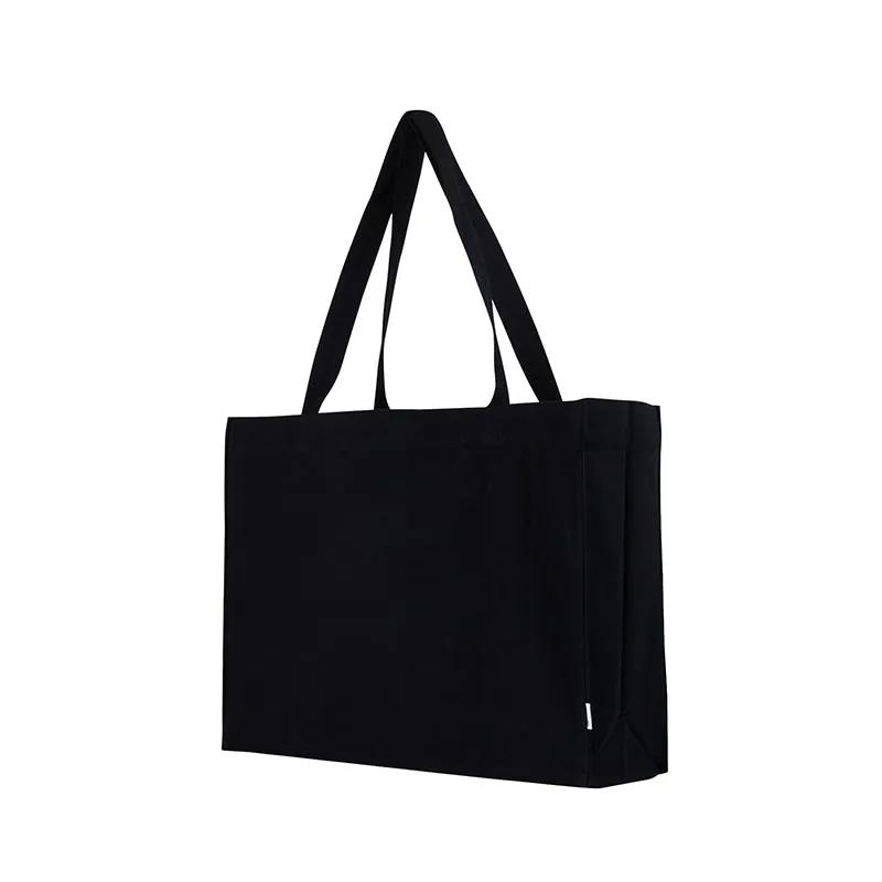 Custom Tote Bag Recycled Cotton Shopper Wide Gusset - 19.5 x 14.5 in - product view 2