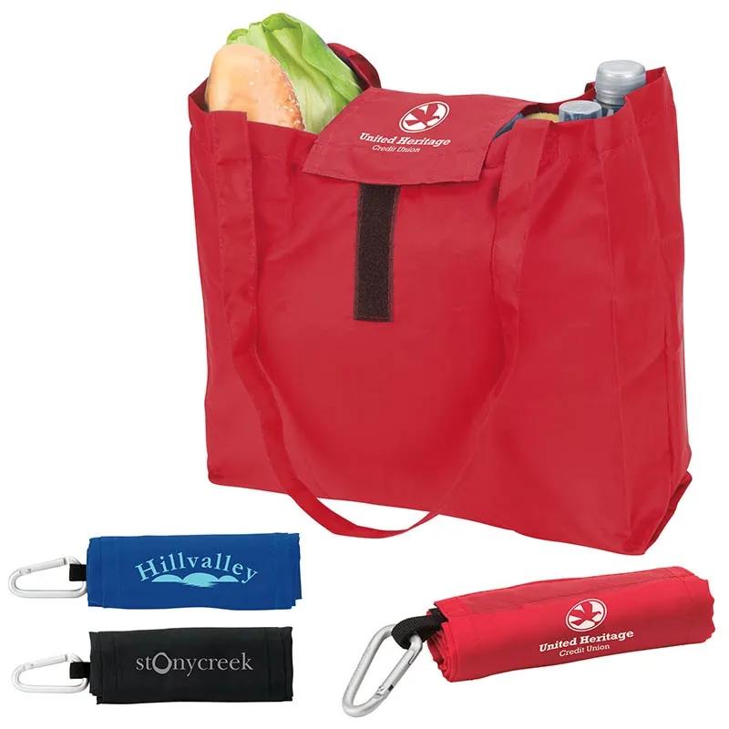 Custom Tote Bag Foldable with Carabiner - 11.5 x 13.5 in - product view 4