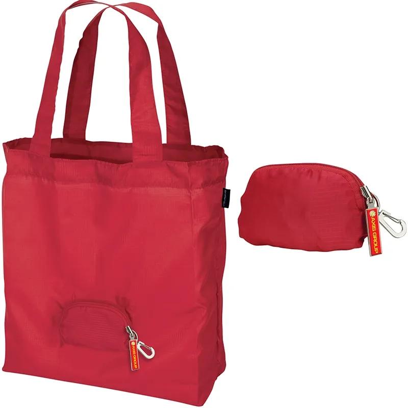 Custom Tote Bag Foldable Ripstop with Zip Pocket - 13 x 14.5 in