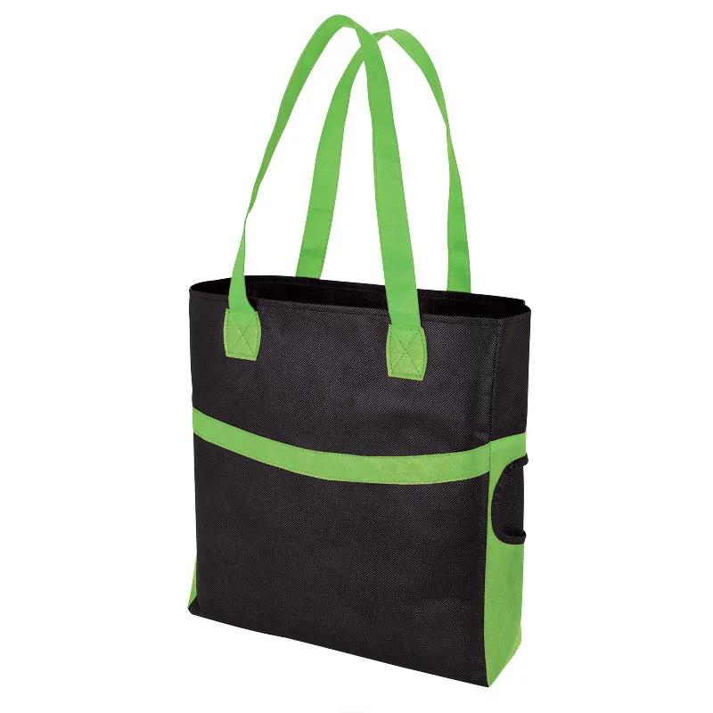 Custom Tote Bag Non-Woven with Bottle Pockets - 14 x 15 in - product view 2