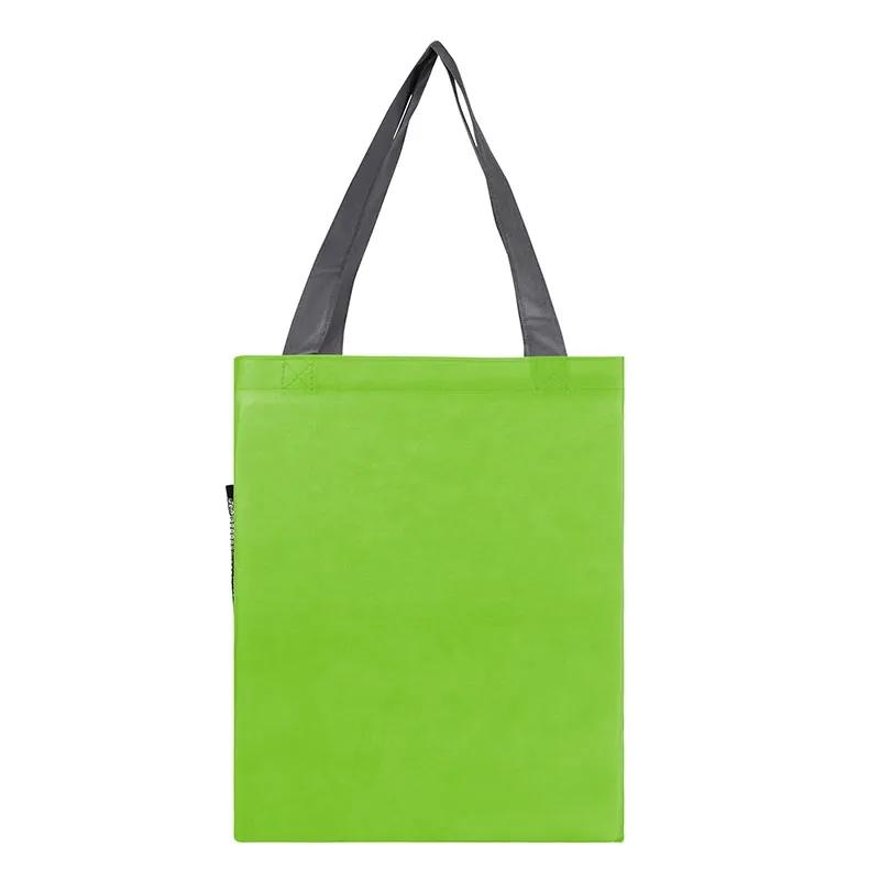 Custom Tote Bag Tri-Tone with Mesh Bottle Pocket - 15.75 x 14.5 in - product view 4