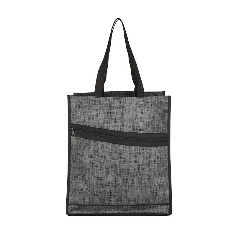 Custom Tote Bag Printed Non-Woven with Zip Pocket - 13.5 x 16 in - product view 2
