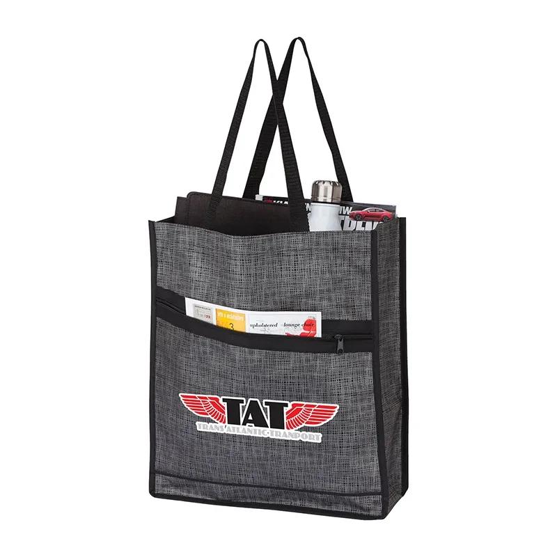 Custom Tote Bag Printed Non-Woven with Zip Pocket - 13.5 x 16 in - product view 3