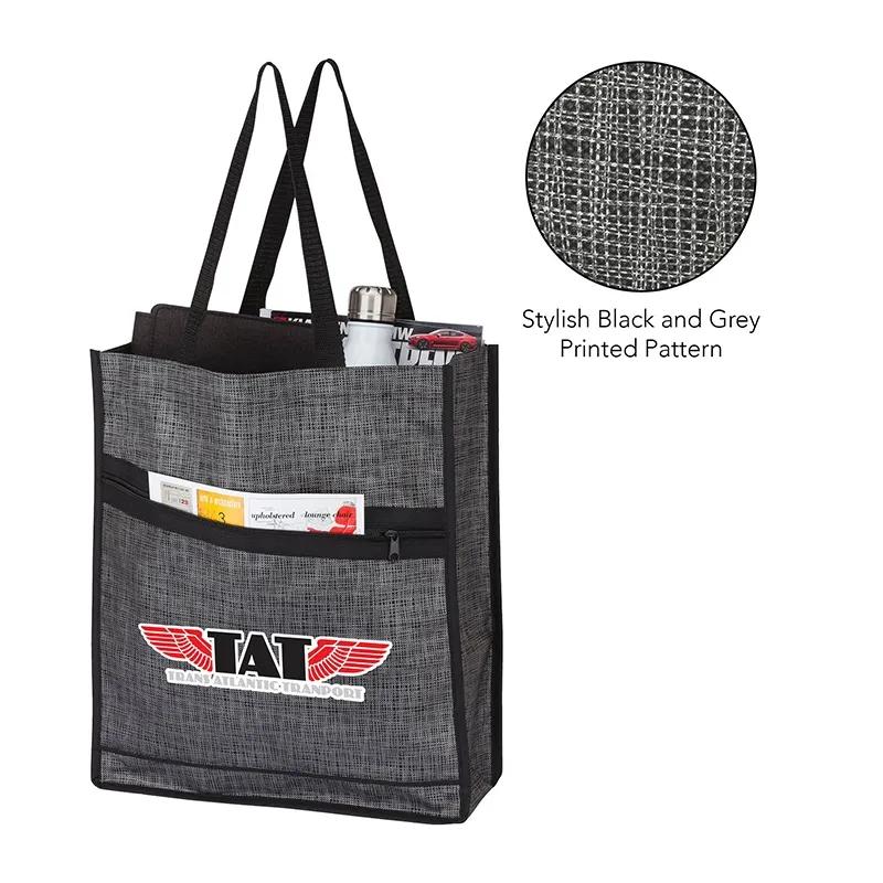 Custom Tote Bag Printed Non-Woven with Zip Pocket - 13.5 x 16 in - product view 4