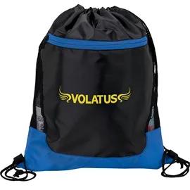 Drawstring Bag 210D with Mesh Side Trim - 14 x 17.75 in - product view 2