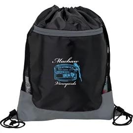 Drawstring Bag 210D with Mesh Side Trim - 14 x 17.75 in - product view 6