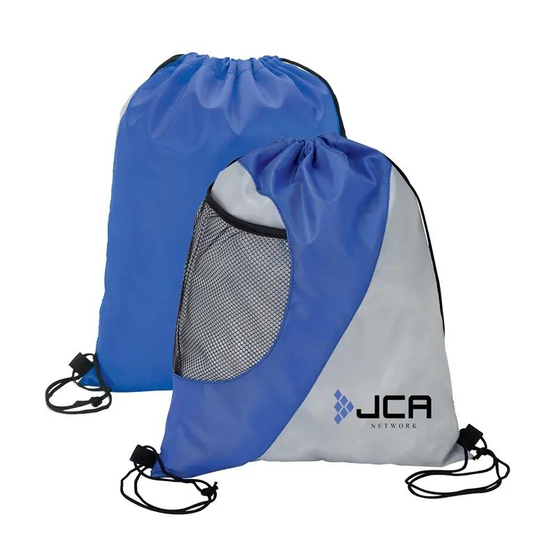Drawstring Bag 210D with Gusseted Mesh Pocket - 13.25 x 16.25 in - product view 9