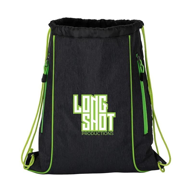 Drawstring Bag Water Resistant with Dual Pockets - 13 1/2 in - product view 2