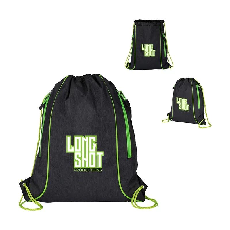 Drawstring Bag Water Resistant with Dual Pockets - 13 1/2 in - product view 5
