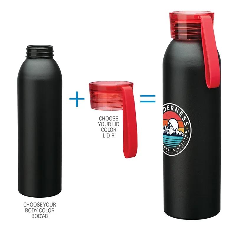 Aluminum Water Bottle with Silicone Strap - 22 oz - product view 24