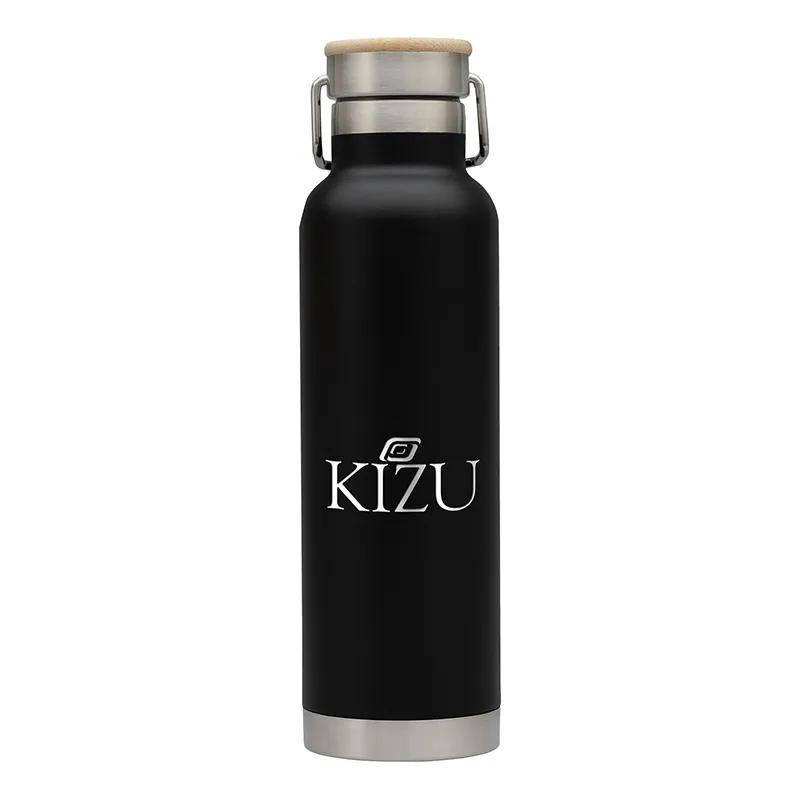 Stainless Steel Water Bottle with Bamboo Lid - 22 oz - product view 2