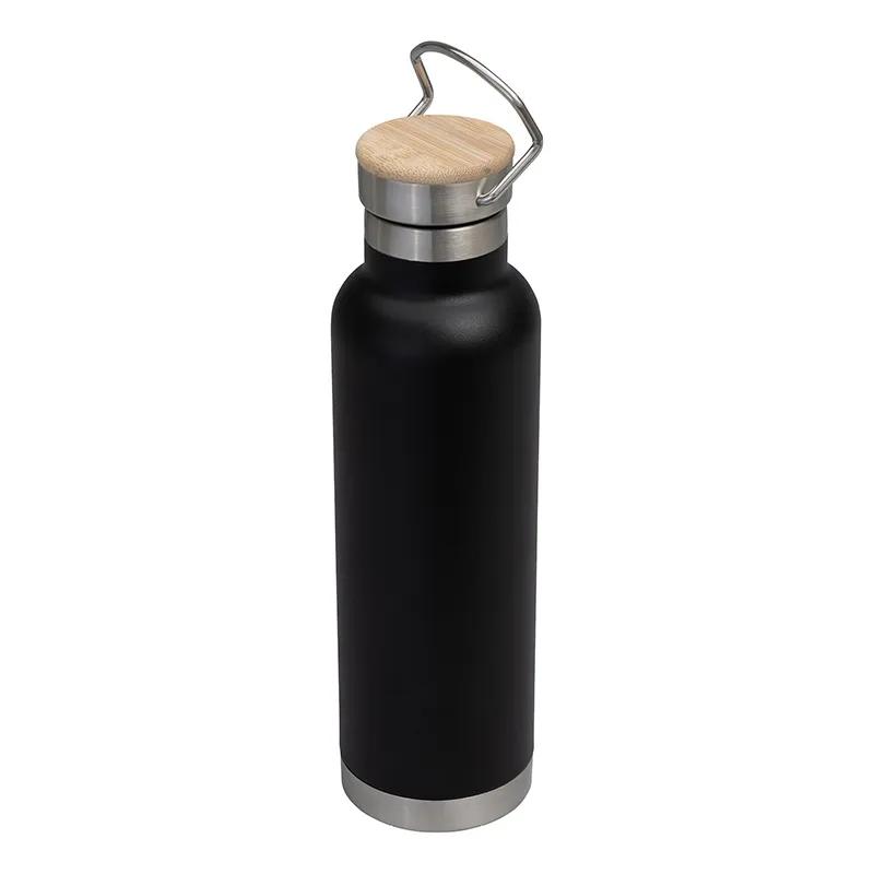 Stainless Steel Water Bottle with Bamboo Lid - 22 oz - product view 3