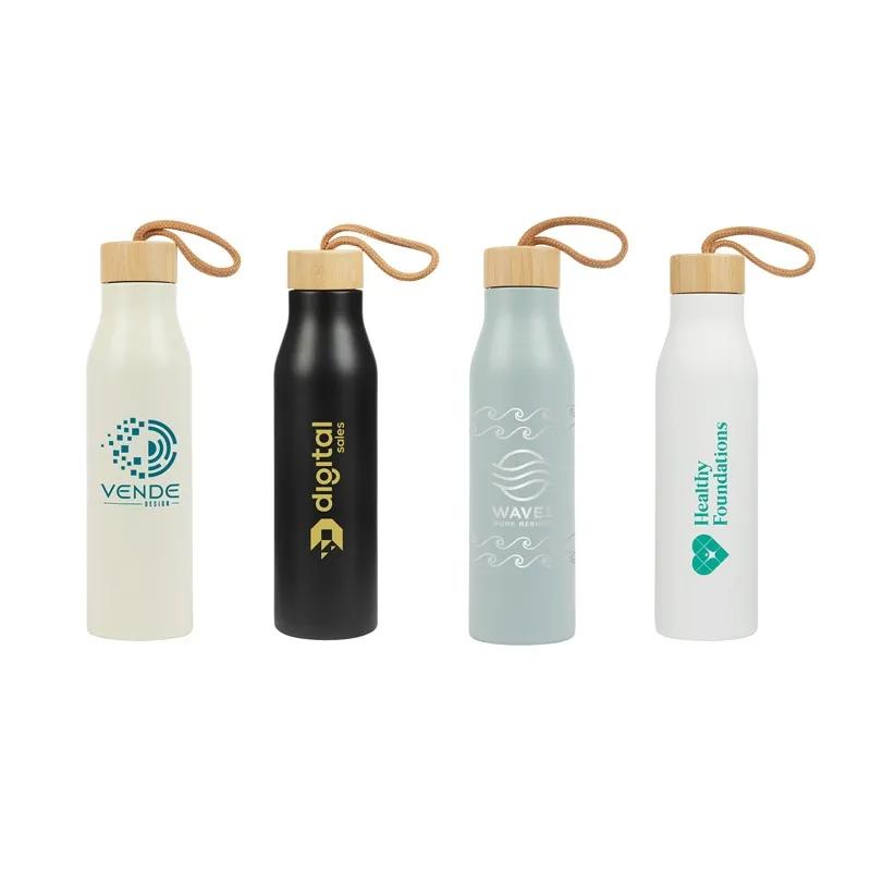 Recycled Stainless Steel Water Bottle with Bamboo Lid - 25 oz - product view 6