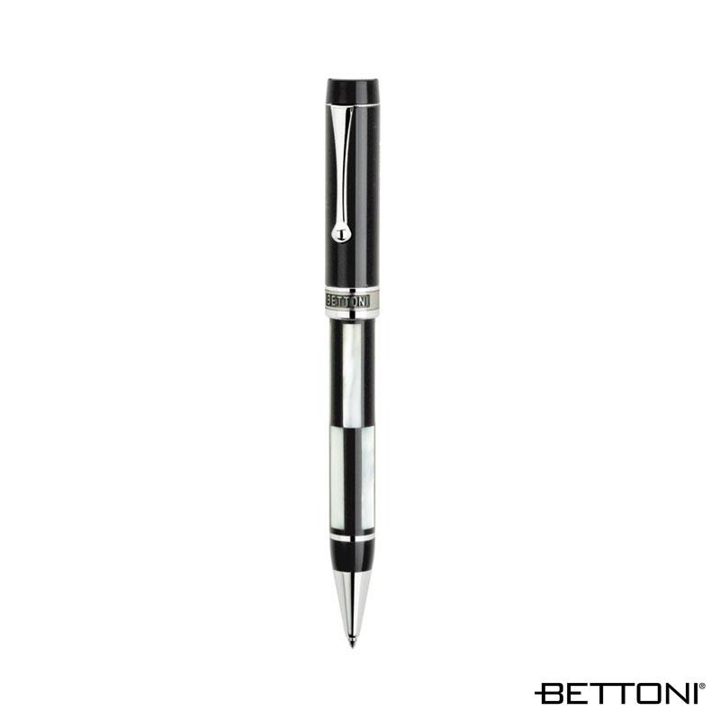 Ballpoint Pen Brass Mother-of-Pearl Onyx Inlay - 5.6 in - product view 3