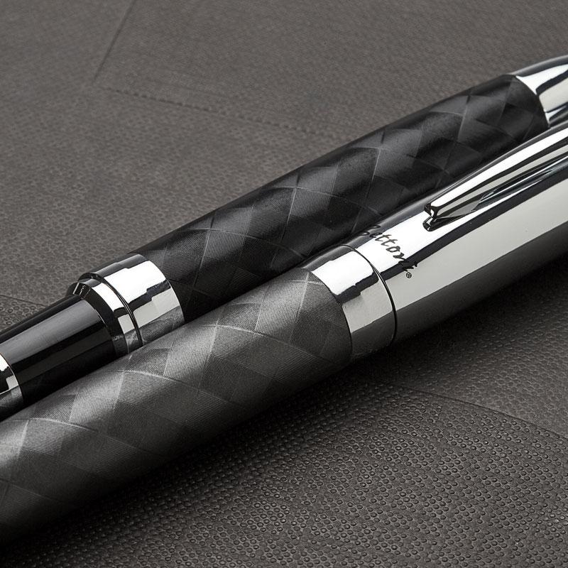 Rollerball Pen Woven Barrel Design Chrome Accents - 5.25 in - product view 5