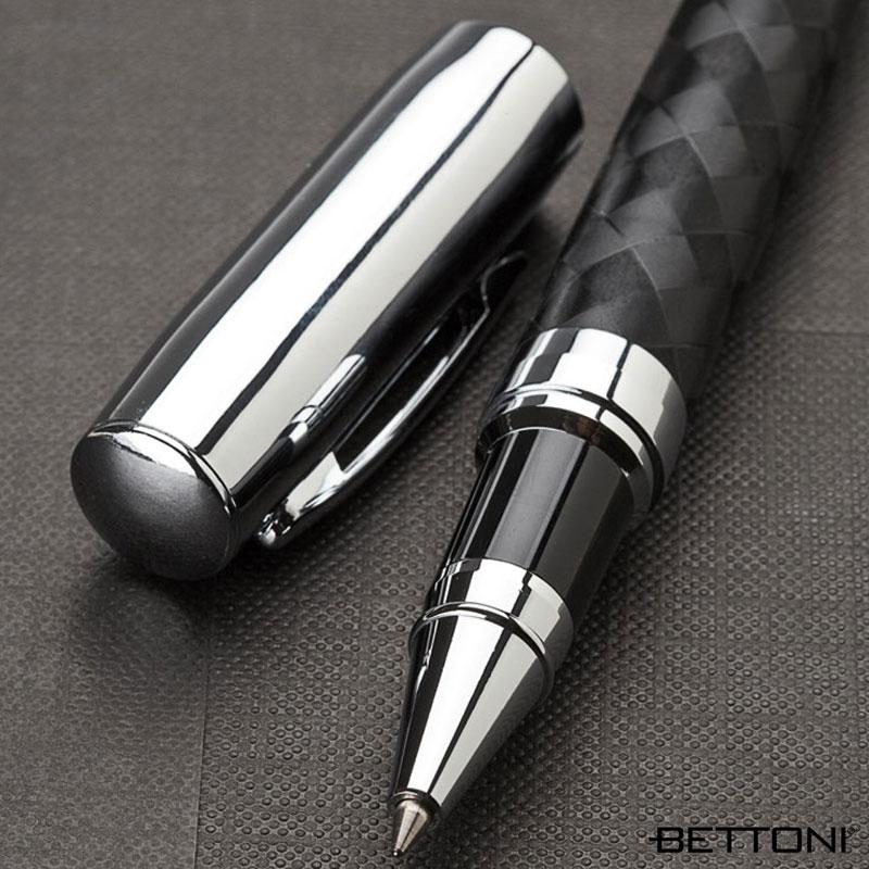 Rollerball Pen Woven Barrel Design Chrome Accents - 5.25 in - product view 7