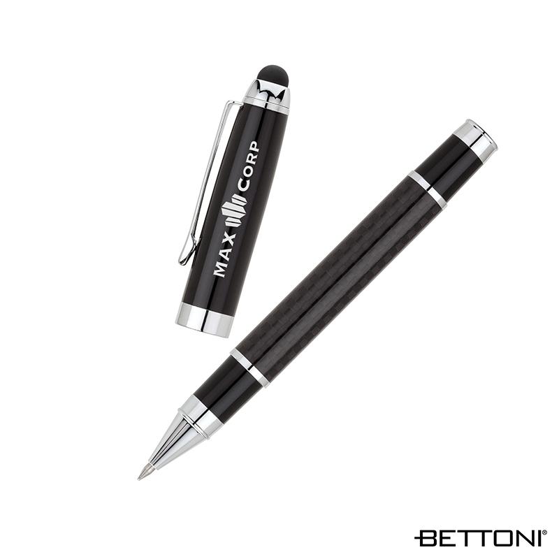 Rollerball Pen Carbon Fiber Stylus Chrome Trim - 5.63 in