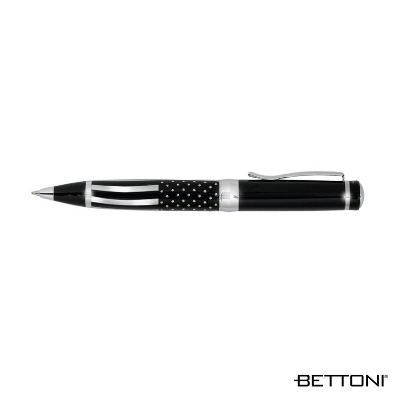 Ballpoint Pen Brass USA Flag Chrome Barrel - 5.6 in - product view 2
