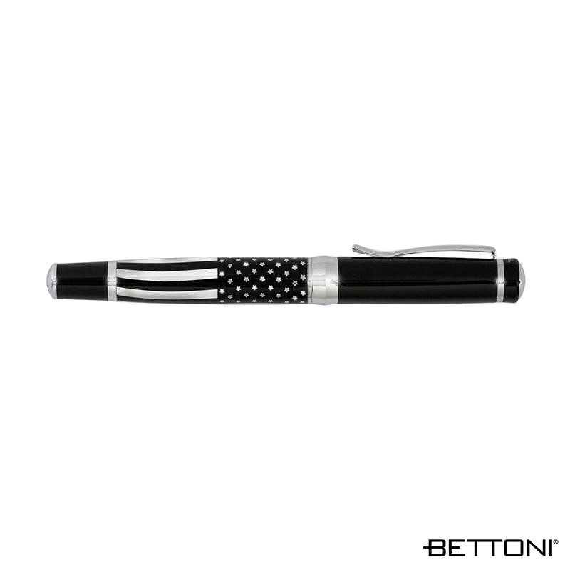 Rollerball Pen Brass USA Flag Chrome Barrel - 5.5 in - product view 2