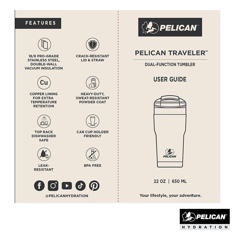 Pelican Traveler Tumbler Double Wall Stainless Steel - 22 oz - product view 9