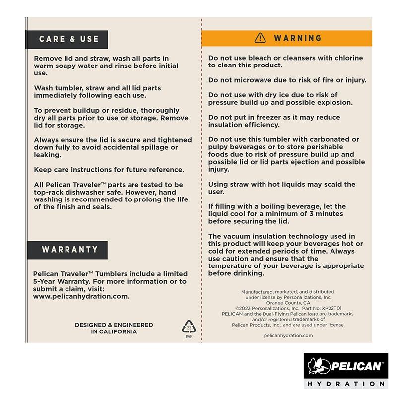 Pelican Traveler Tumbler Double Wall Stainless Steel - 22 oz - product view 10