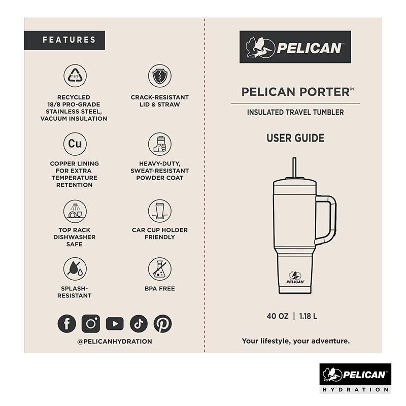 Pelican Porter Travel Tumbler Recycled Steel Handle - 40 oz - product view 16