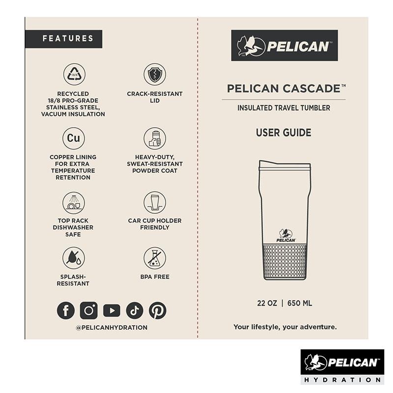 Pelican Cascade Tumbler Recycled Steel Two-Tone Lid - 22 oz - product view 20
